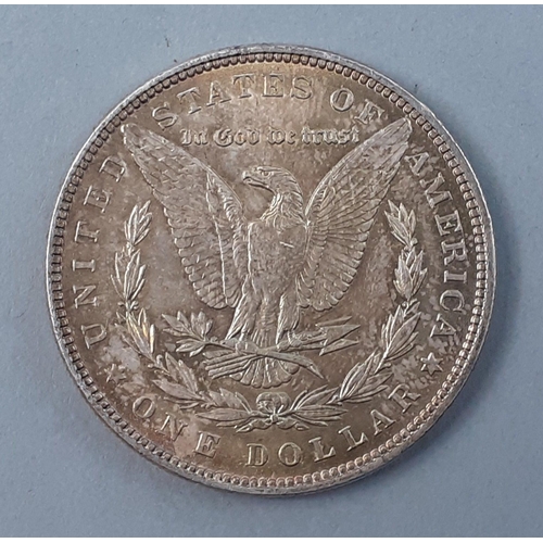 252 - USA Silver Coin. 1887 P Mint MORGAN DOLLAR in nice grade, Bright with light rainbow toning and good ... 