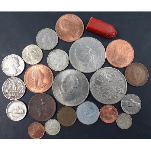 259 - A small collection of mainly USA 1964, 1969, 1980 etc coinage to include 5 cent coins, quarter dolla... 