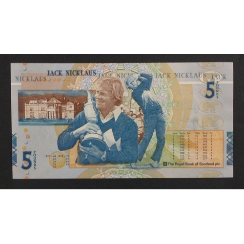 283 - ROYAL BANK OF SCOTLAND Jack Nicklaus £5 Five Pounds banknotes. A consecutive run of twenty of t... 