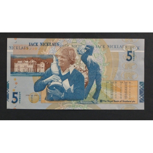 284 - ROYAL BANK OF SCOTLAND Jack Nicklaus £5 Five Pounds banknotes. A consecutive run of twenty of t... 