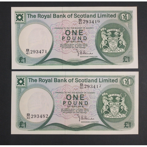 285 - BANKNOTE ERRORS.  A rare and unusual Royal Bank of Scotland 1994 £1 One Pound banknote misprint... 