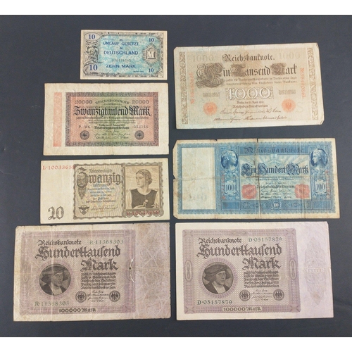 300 - Bank notes of interest GERMANY - all World War 2 or earlier to include a very interesting 1922 over ... 