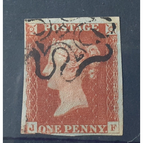 306 - PENNY RED stamp - 1841 - The 3rd adhesive postage stamp in the WORLD! Three good margins almost four... 