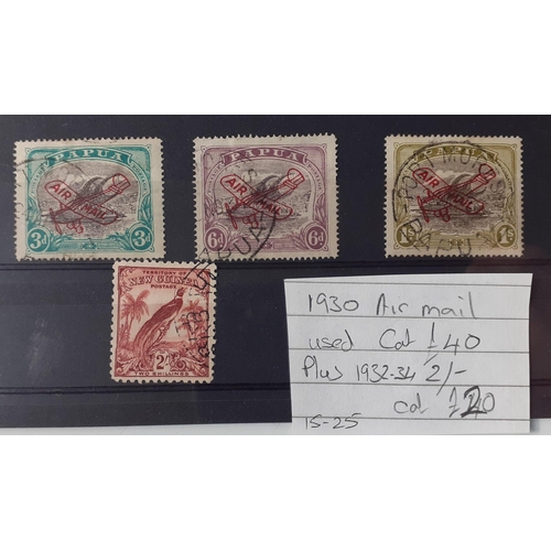 313 - PAPUA 1930 AirMail stamp set x 3 - USED condition 
SG Catalogue value £40 - Plus a 1932 2 Shill... 