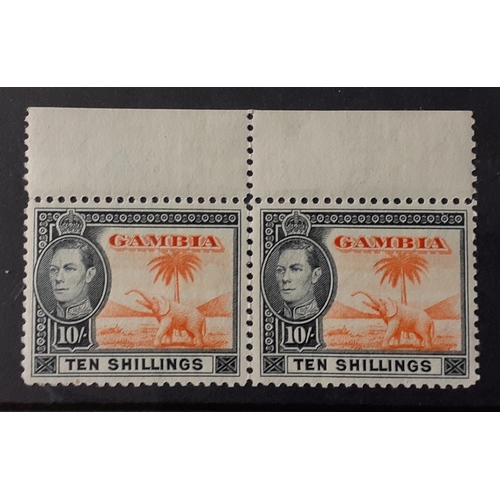 314 - GAMBIA 1938 10 Shilling top-value stamps - UNUSED condition (no gum)
SG Catalogue value £40 as ... 