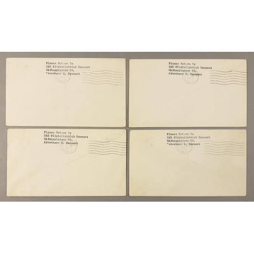 318 - Scandanavian Air Services SAS Flight covers x4.  1511/1954 First regular SAS Scandinavia-Los Angeles... 