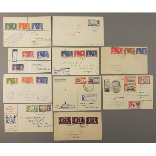 322 - Interesting small collection of Commonwealth First Day Covers 1930s to 1950s some with registered ma... 