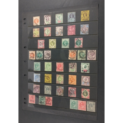 334 - A full stock card page containg a great selection of VICTORIA / EDWARD VII Postage Stamps in well st... 