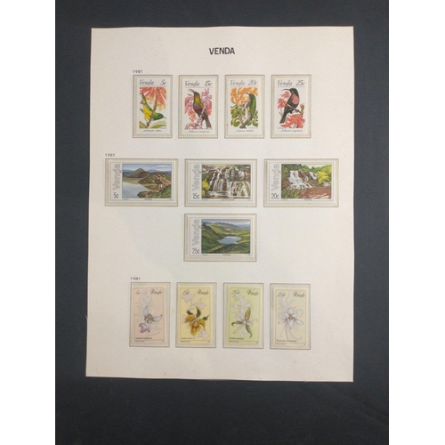 335 - A selection of AFRICAN HOMELANDS postage stamps in album page protective mounts.  Includes BOPHATATS... 