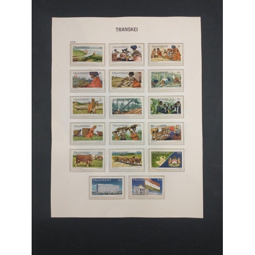 335 - A selection of AFRICAN HOMELANDS postage stamps in album page protective mounts.  Includes BOPHATATS... 