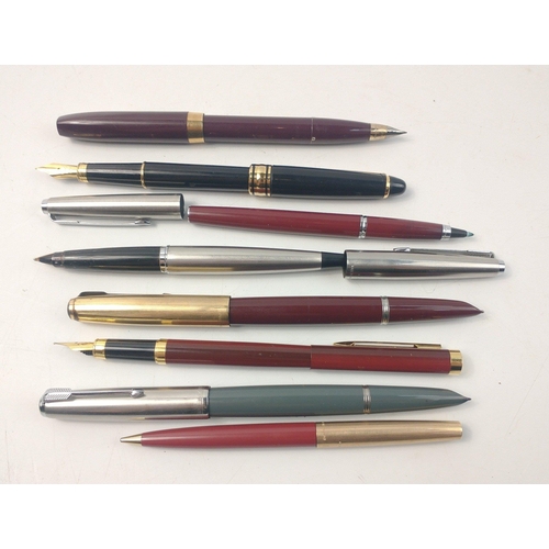 339 - A collection of FOUNTAIN PENS to include two lovely PARKER rolled gold pens#338