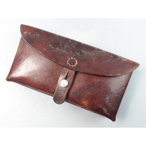 342 - A wonderful small military style leather pouch by Schumperli of Switzerland marked 1965.  Possibly a... 