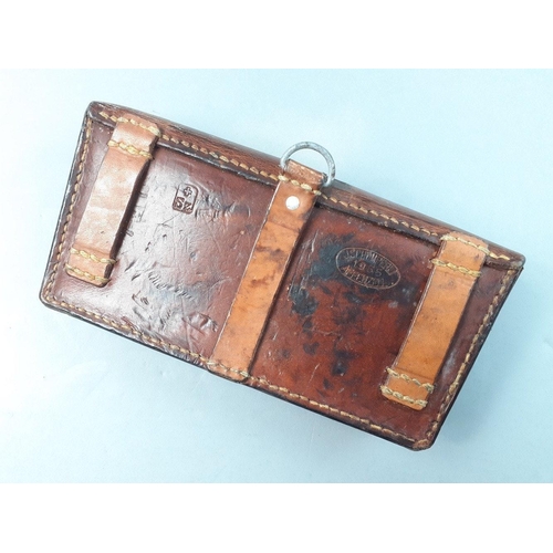 342 - A wonderful small military style leather pouch by Schumperli of Switzerland marked 1965.  Possibly a... 