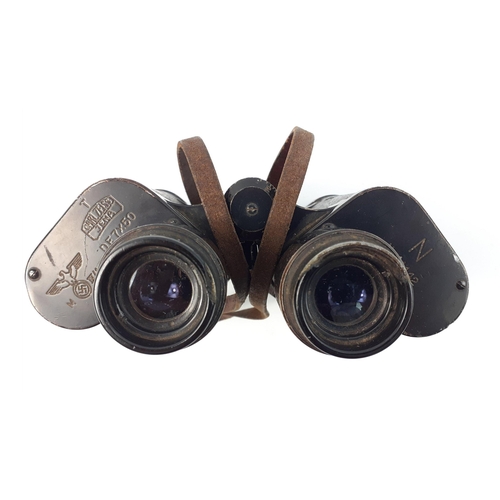 343 - A pair of WWII Carl Zeiss Jena 7x50 Kreigsmarine M IV/I binoculars with Eagle and Swastika marks.  S... 