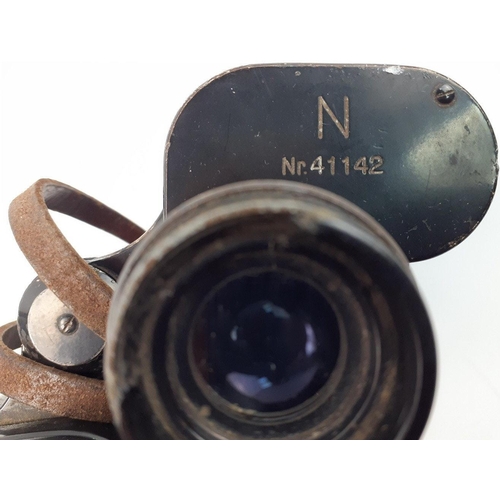 343 - A pair of WWII Carl Zeiss Jena 7x50 Kreigsmarine M IV/I binoculars with Eagle and Swastika marks.  S... 