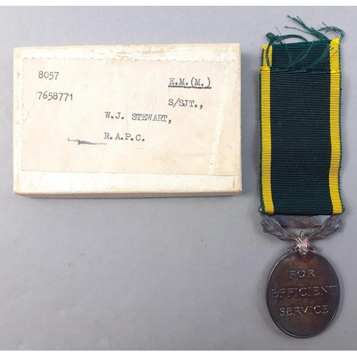 345 - A George VI Military Territorial Efficiency Service Medal with MILITIA bar. Rim inscribed to 7658771... 