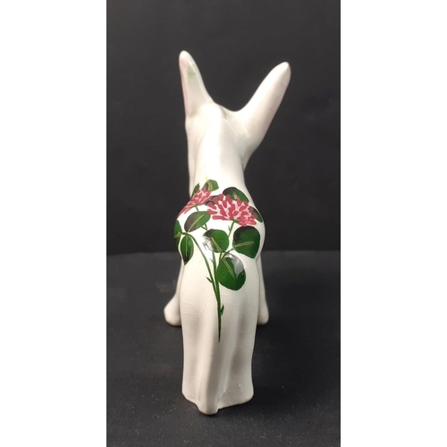 370 - A WEMYSS inspired floral glazed pottery DONKEY - dimensions 7cm height x 7cm length approx#369