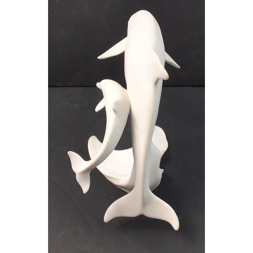 372 - A GERMAN KAISER porcelain dolphins figurine No 6979 - 15cm width x 18cm height - no chips, cracks or... 