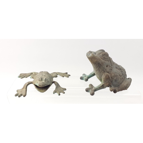 381 - Two cast ornamental amphibians, the taller 12cm across#380