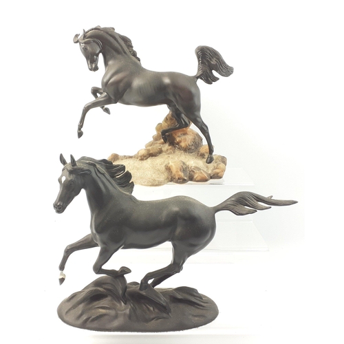 384 - A Franklin Mint 1986 Black Beauty Porcelain Horse Figurine by Pamela Du Boulay crafted in fine porce... 