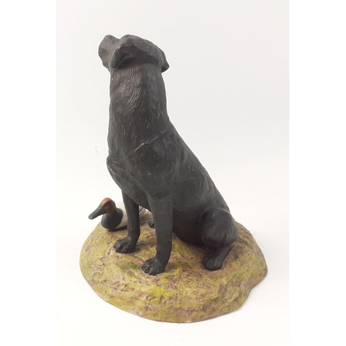 387 - Limited Edition FINE Porcelain FRANKLIN MINT 'Ready To Retrieve' dog by W Turner figurine - dimensio... 