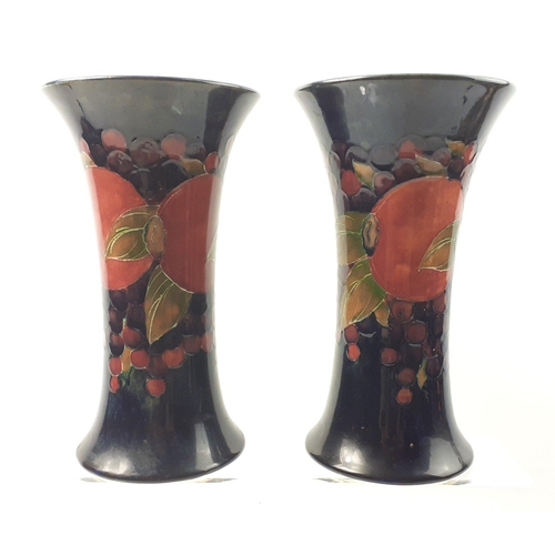 397 - A pair of William Moorcroft trumpet vases in lovely condition.  Each 21cm tall.  Would be a great ad... 