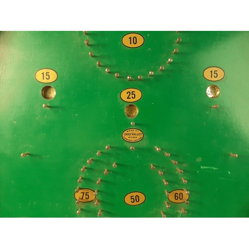 427 - A vintage CHAD VALLEY bagatelle game in green complete with balls.#426