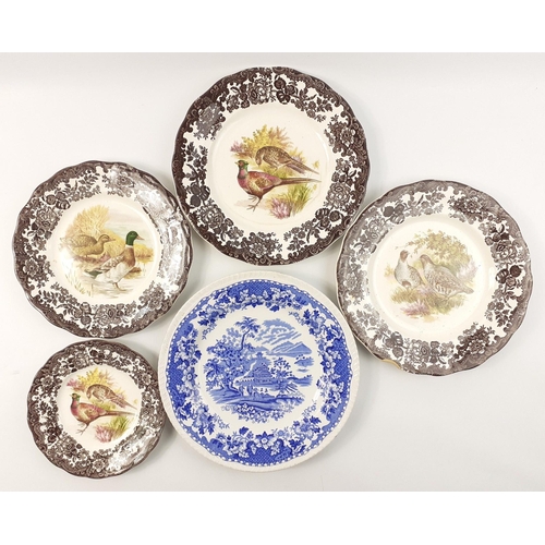 455 - A small collection of ROYAL WORCESTER PALISSY Game series plates 2x25cm, 1 x 22.5cm, 1 x17.5cm plus ... 