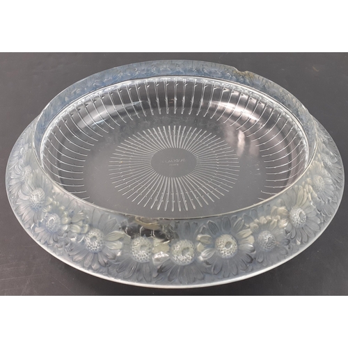 478 - OOO LA LA LALIQUE !  Stunning original R LALIQUE signed opalescent MARGUERITES fruit bowl with flora... 