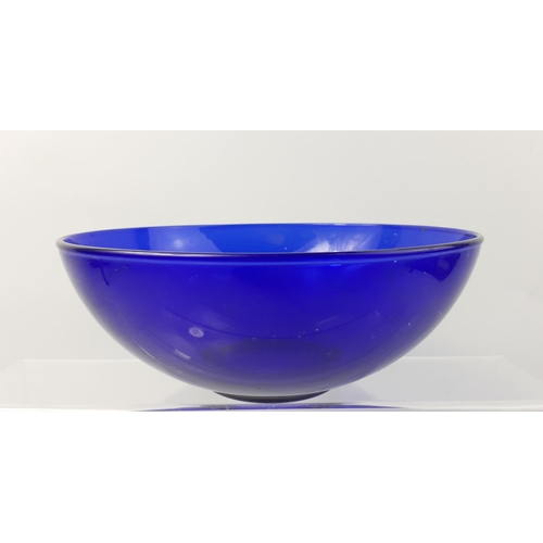 483 - A French inspired Bristol blue glass bowl, 20cm diameter#482