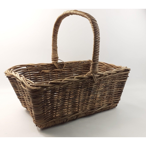 488 - A large one-handled wicker basket 57cmL x 45cmH,#487