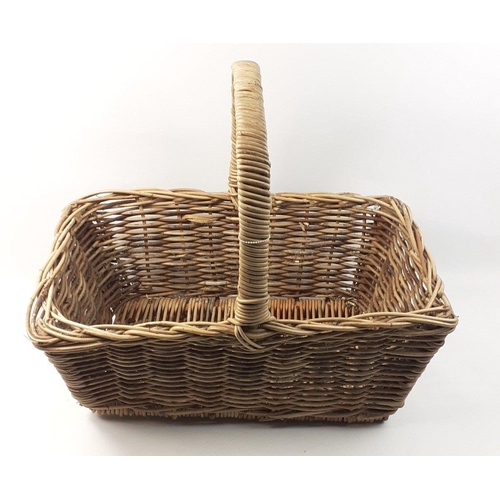 488 - A large one-handled wicker basket 57cmL x 45cmH,#487