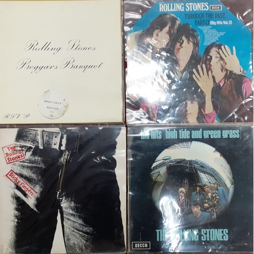 521 - ROLLING STONES. LP collection of four good albums, Beggars Banquet, Through the Past Darkly, Sticky ... 