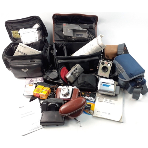 535 - VINTAGE camera lot to include three camcorders, A CANON MB600i, A CANON UC9 HI and also a SONY HANDY... 