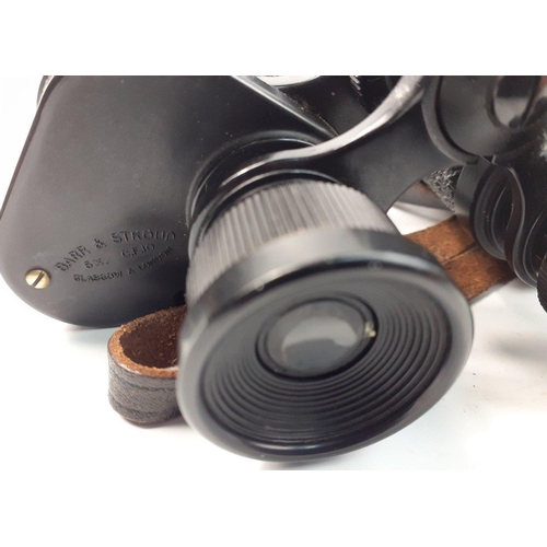 538 - A pair of cased BASS & STROUD 6x C.F.10 binoculars in original leather case.  Optically good and... 