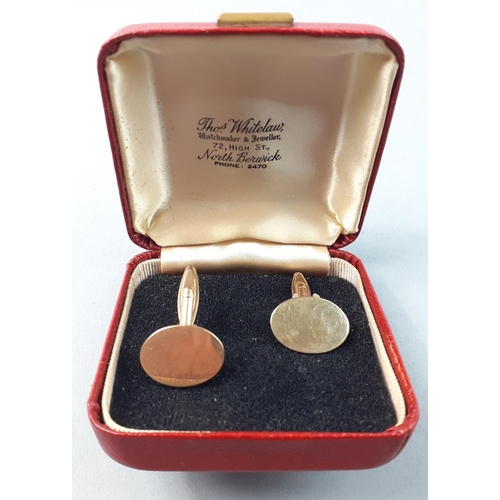 62 - Fully hallmarked 9ct GOLD cufflinks in case. Weight 8g approx.  Birmingham hallmark. In good conditi... 