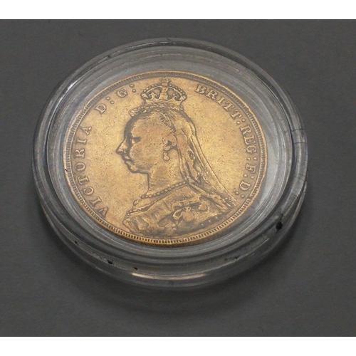 70 - An 1892 Queen Victoria head gold sovereign in a coin case within a London Mint Office box#70