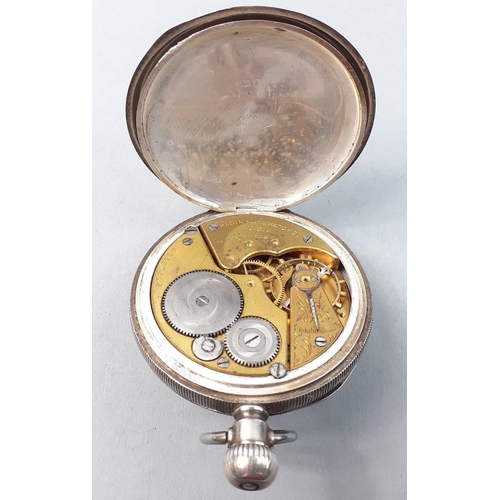 97 - ELGIN 925 SILVER cased pocket watch. Outer rear case and inner dust cover both stamped 925.  Elgin s... 