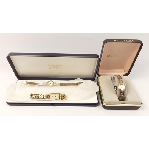 101 - Three ladies gilt metal cocktail watches including by Citizen and Pulsar#9