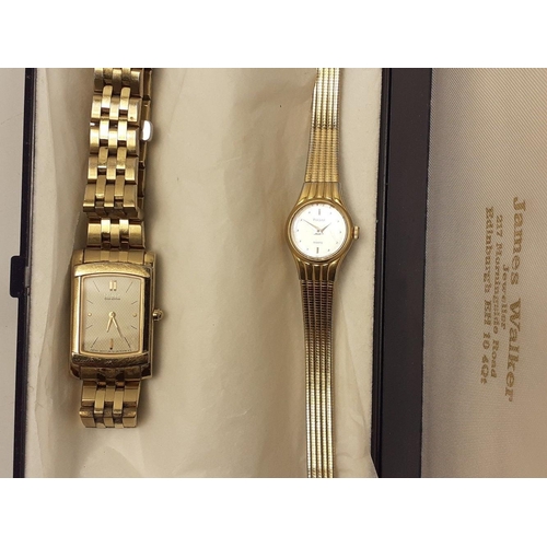 101 - Three ladies gilt metal cocktail watches including by Citizen and Pulsar#9