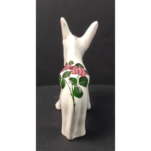 370 - A WEMYSS inspired floral glazed pottery DONKEY - dimensions 7cm height x 7cm length approx#46