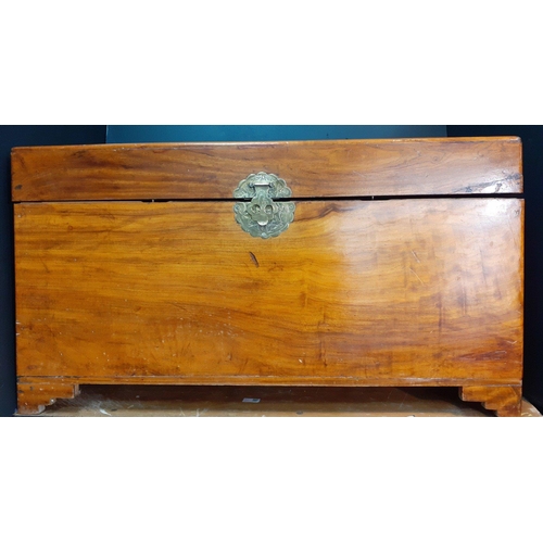 14 - A quality hardwood storage chest with brass escutcheon.#14