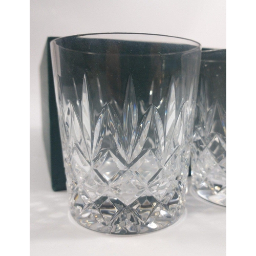 262 - A set of 6 small crystal whisky glasses with no damage and a boxed set of 2 MARKS & SPENCER Alsa... 