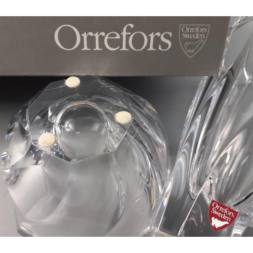 265 - A boxed set of 2 ORREFORS of Sweden glassware including a vase and bowl.  In superb condition still ... 