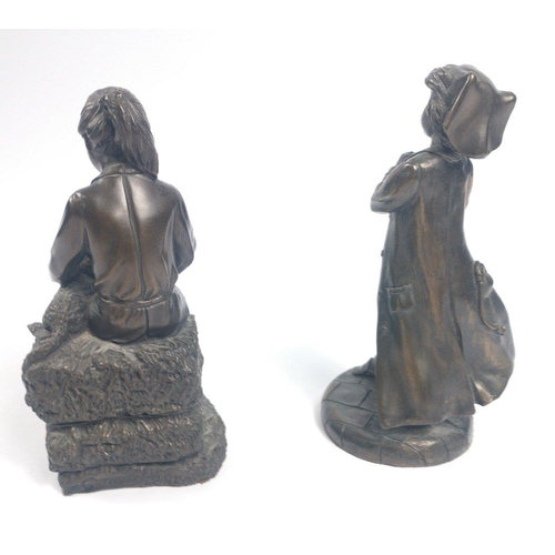 306 - All proceeds direct to charity - two GENESIS bronze effect figurines - W4 Little Nurse and W9 Little... 