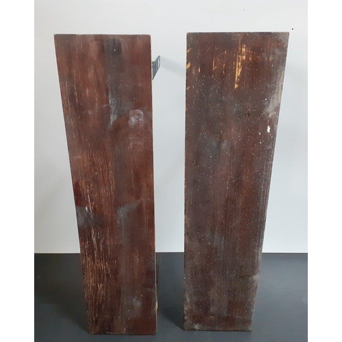 436 - A pair of wooden shelves with attached wall brackets W90xD22xH27cm approx#109