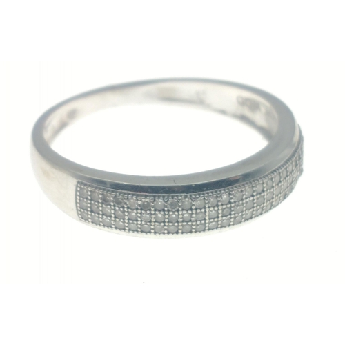 8 - A half eternity ring stamped 10K WGD and further stamped 0.25 CT, size S, gross weight 3g approx#8... 