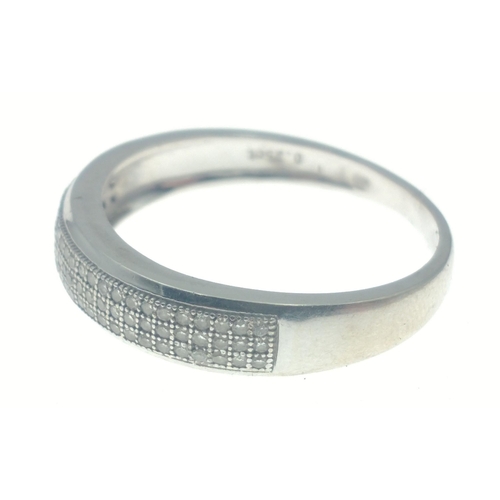 8 - A half eternity ring stamped 10K WGD and further stamped 0.25 CT, size S, gross weight 3g approx#8... 