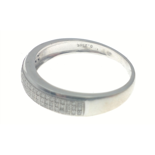 8 - A half eternity ring stamped 10K WGD and further stamped 0.25 CT, size S, gross weight 3g approx#8... 