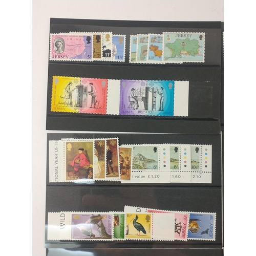 110 - A super collection of Jersey capital stamps on 12 stock cards, all unmounted mint, all in excellent ... 
